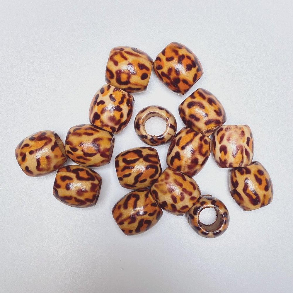 Macrame Wood Cheetah Leopard Beads